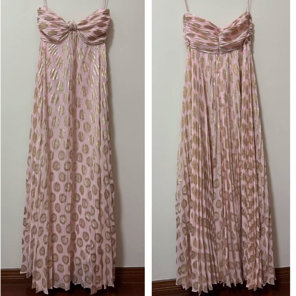 Alexis Maryana Maxi Dress Gown S/M/L Murex Pink Blush Gold Vacation - Picture 5 of 10